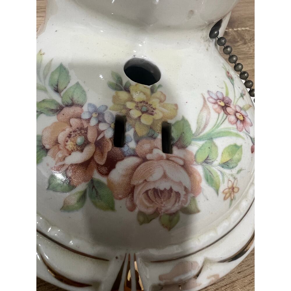 Vtg Floral Wall Sconce Light Fixture Porcelier Untested; Original Sticker - Picture 3 of 8